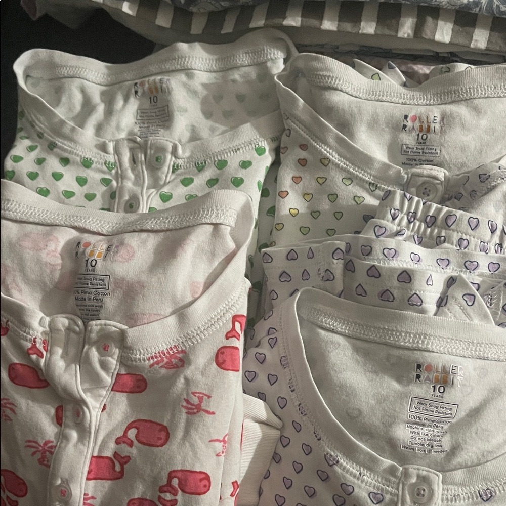 Four Sets of size 10Roller Rabbit Pajama Set Size 10